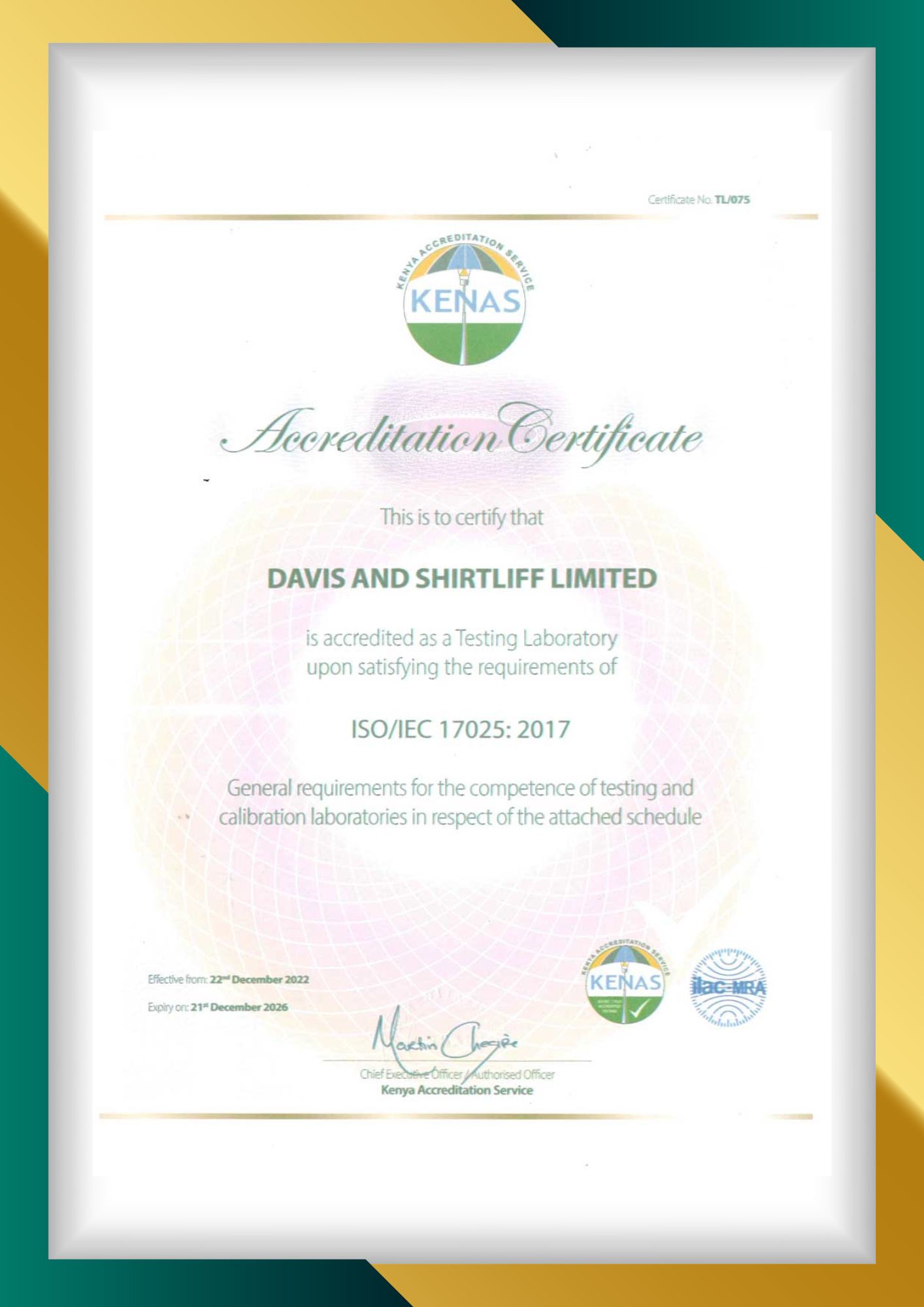 Davis & Shirtliff are now ISO certified