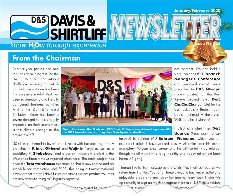Davis & Shirtliff January / February Newsletter #126 2020