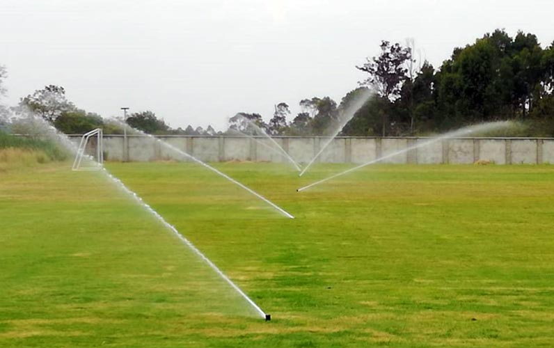 The newly installed smart irrigation system is pictured in action at the state of the art facility near Thika.