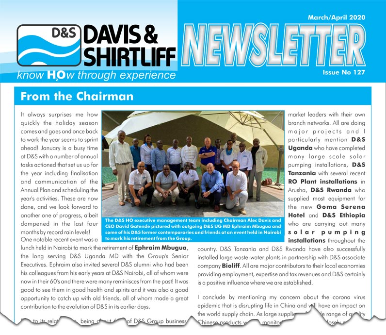 Davis & Shirtliff March / April Newsletter #127 2020