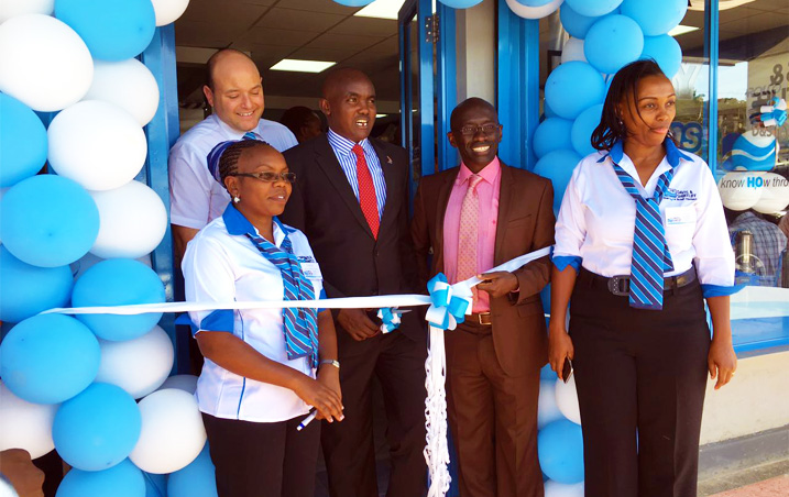 Ribbon Cutting by Kajiado County Water Minister Joshua Majakusi with Edward Davis, Winfred Rono, David Gatende and Margaret Kuchio Ribbon Cutting by Kajiado County Water Minister Joshua Majakusi with Edward Davis, Winfred Rono, David Gatende and Margaret Kuchio