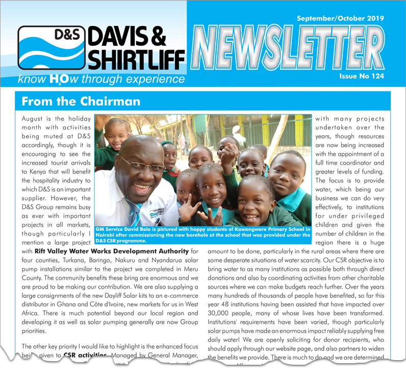Davis & Shirtliff September / October Newsletter #124 2019