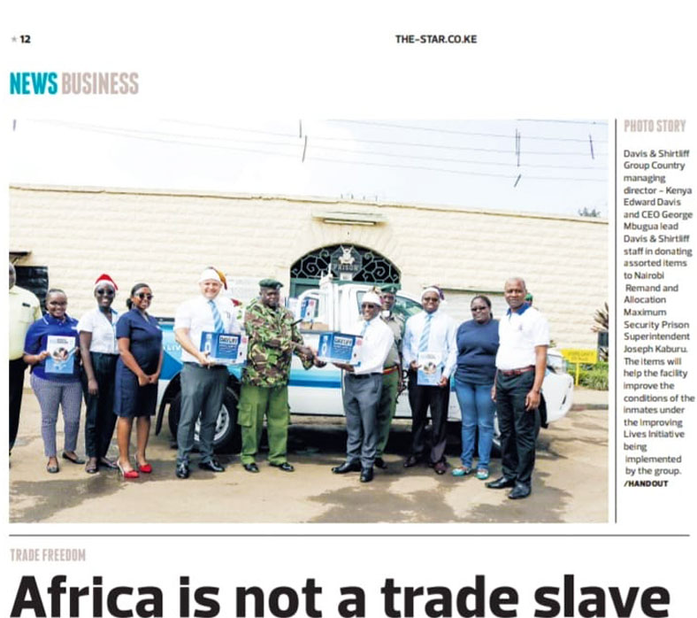 Davis & Shirtlifff Group CEO George Mbugua, MD Edward Davis and staff participated in donation of food stuff and items at Kenya Remand prison