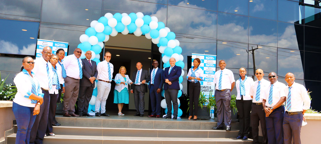 D&S Group Chairman Alec Davis and his wife Mrs Christine Davis are pictured together with staff and guests at the inauguration of the new Distribution Centre at Tatu City.